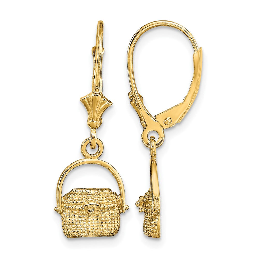 14K Nantucket Basket Leverback Earrings