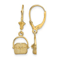 14K Nantucket Basket Leverback Earrings