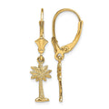 14K Mini Palmetto Palm Tree Leverback Earrings