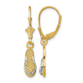 14K and Rhodium Flip Flop Leverback Earrings