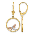 14K Two-Tonew/White Rhodium D/C Dragonfly Earrings