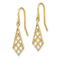 14K w/Rhodium accent Diamond-cut Criss-Cross Wire Earrings