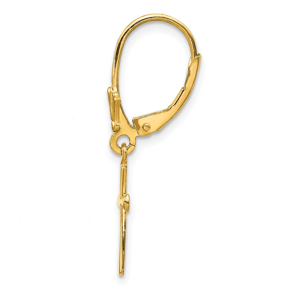 Single 14k Polished Cross Leverback Earring