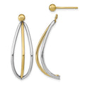 14k w/ White Rhodium Ball Stud w/ Triple Wire Dangle Jacket Earrings