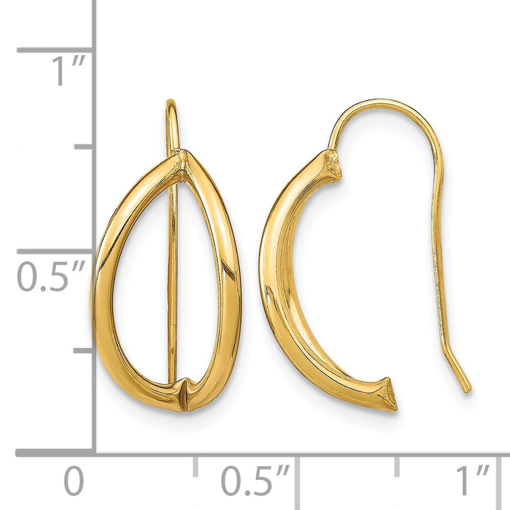 14k Half Circle Wire French Wire Earrings