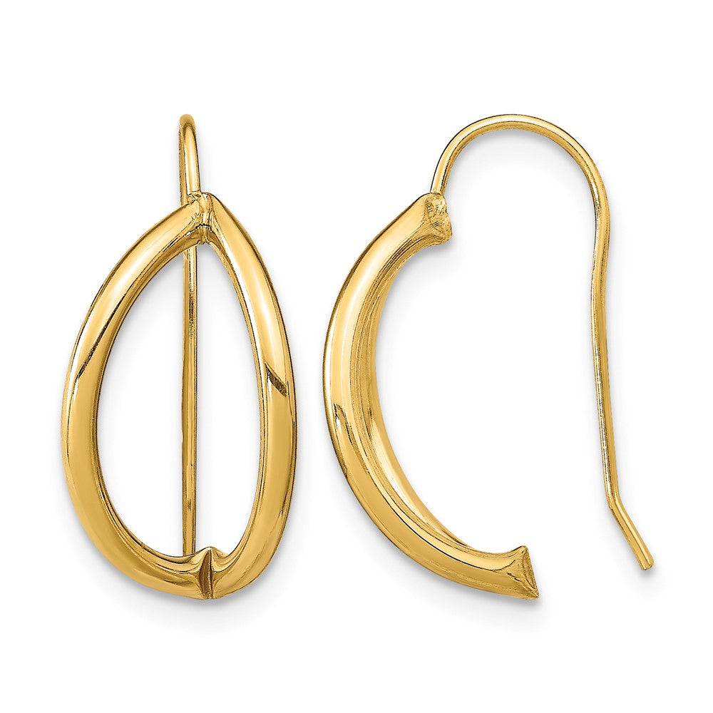 14k Half Circle Wire French Wire Earrings