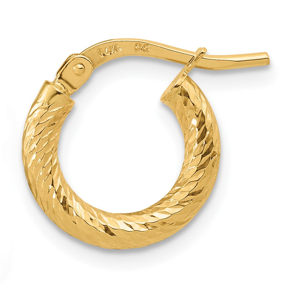 Single 14k Polished and Diamond-cut 2.4mm Hoop Earring