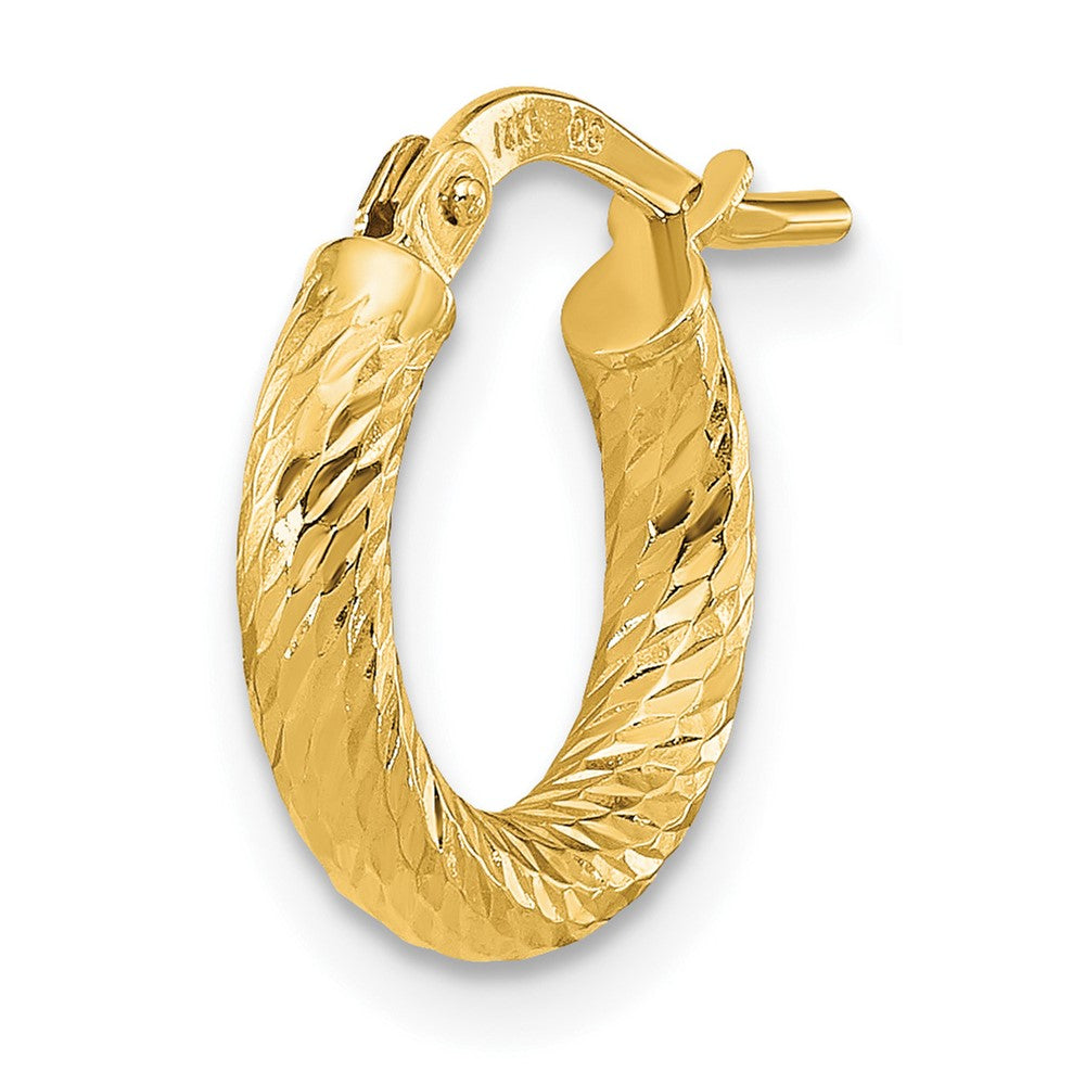Single 14k Polished and Diamond-cut 2.4mm Hoop Earring