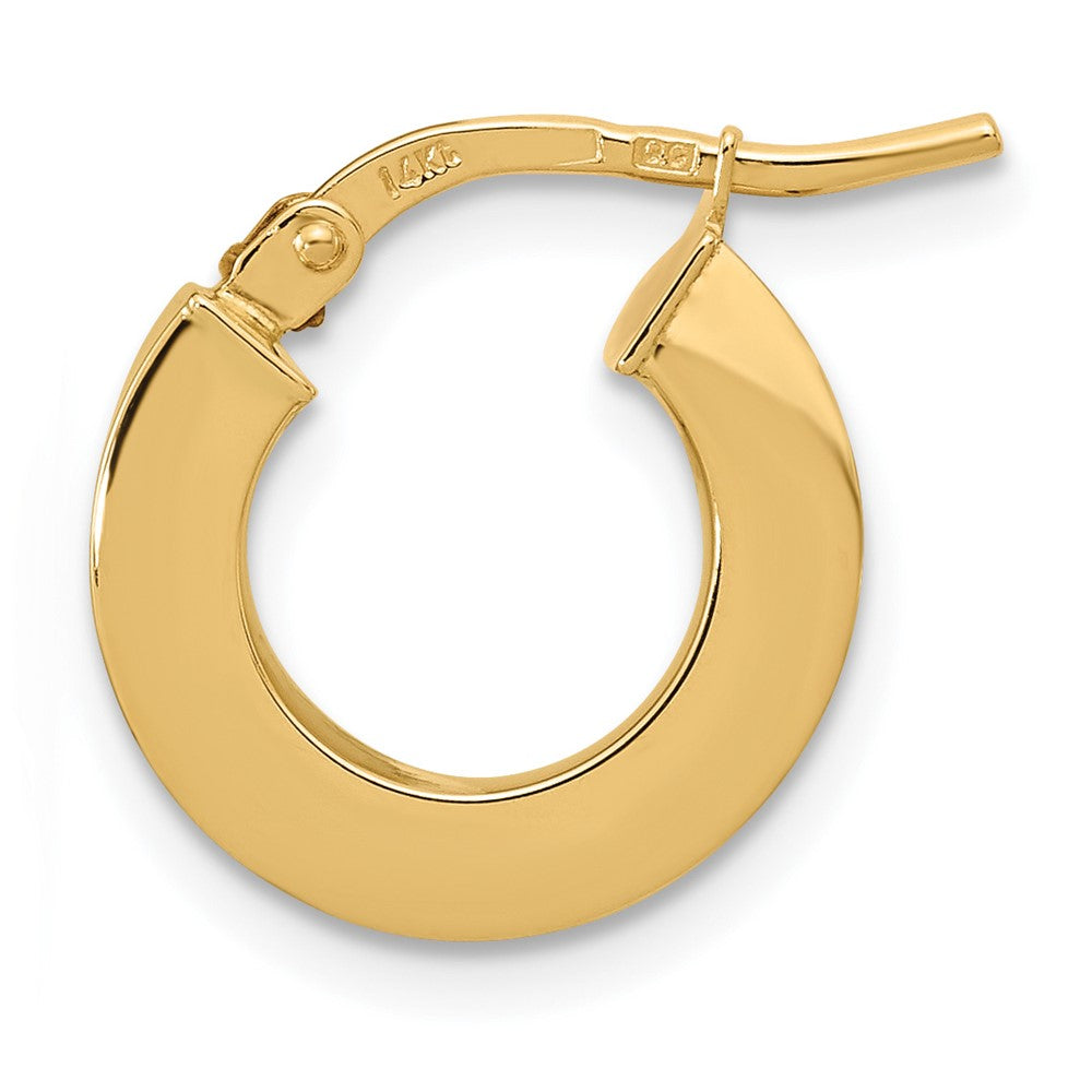 Single 14k Polished 3mm Square Tube Hoop Earring