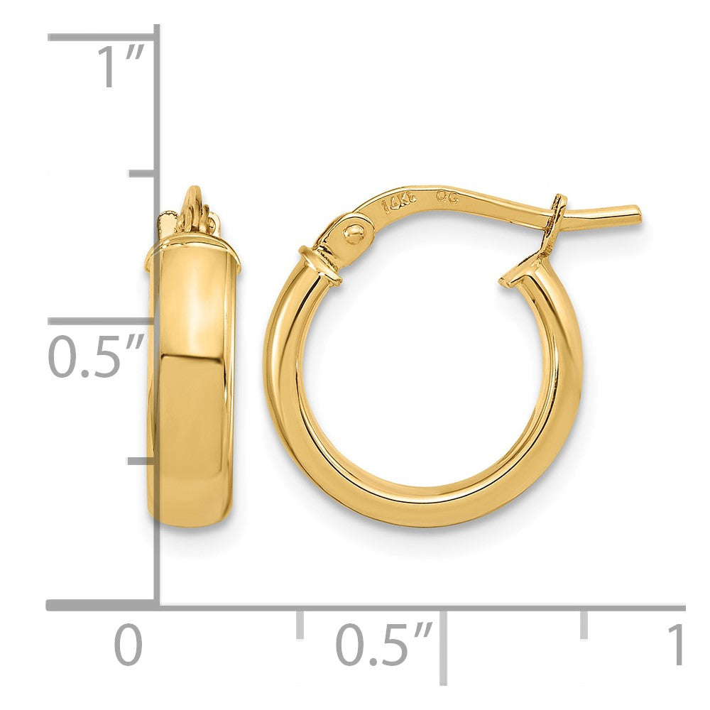 14k Polished 3.7mm Hoop Earrings