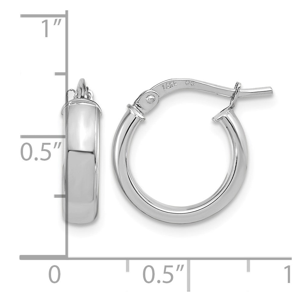 14k White Gold Polished 2.9mm Hoop Earrings