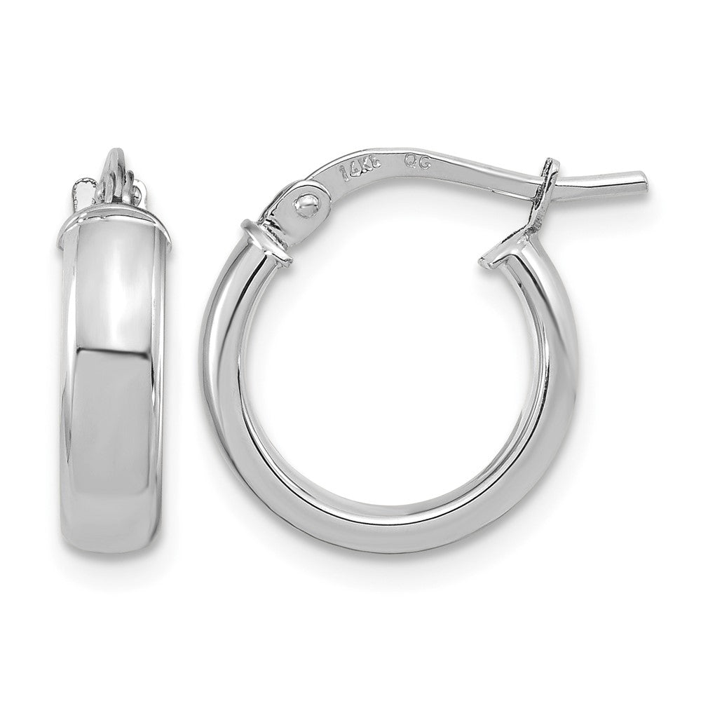14k White Gold Polished 2.9mm Hoop Earrings