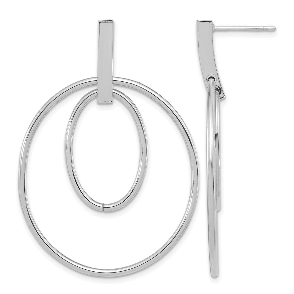 14k White Gold Gold Polished Post Dangle Earrings
