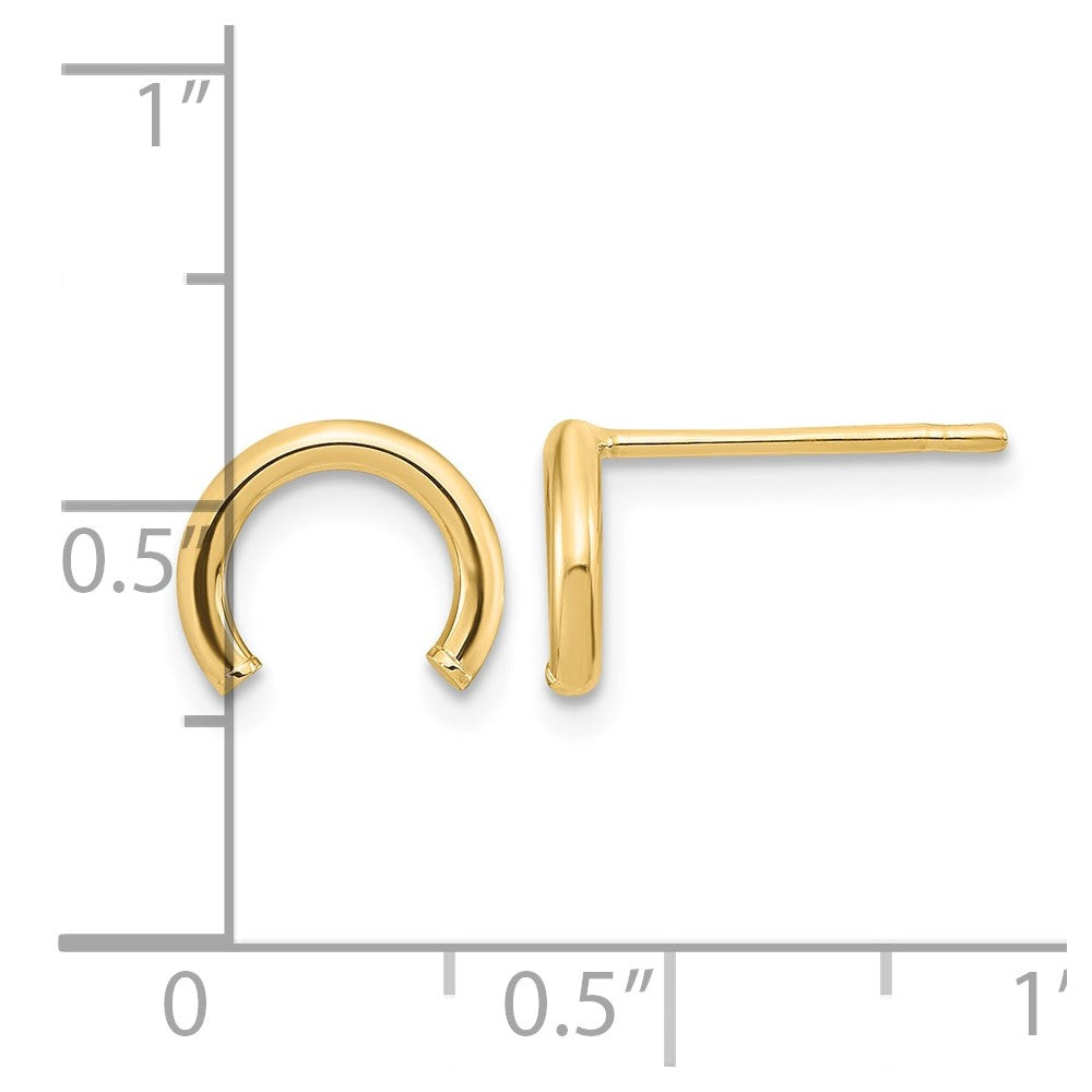 14k Polished U Shape Tube Post Earrings
