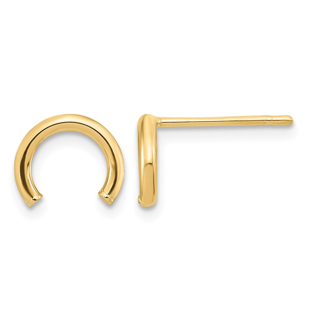 14k Polished U Shape Tube Post Earrings