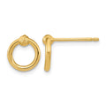14K Polished D/C Circle Post Earrings
