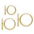 14k Polished Endless Hoop 3 Piece Set