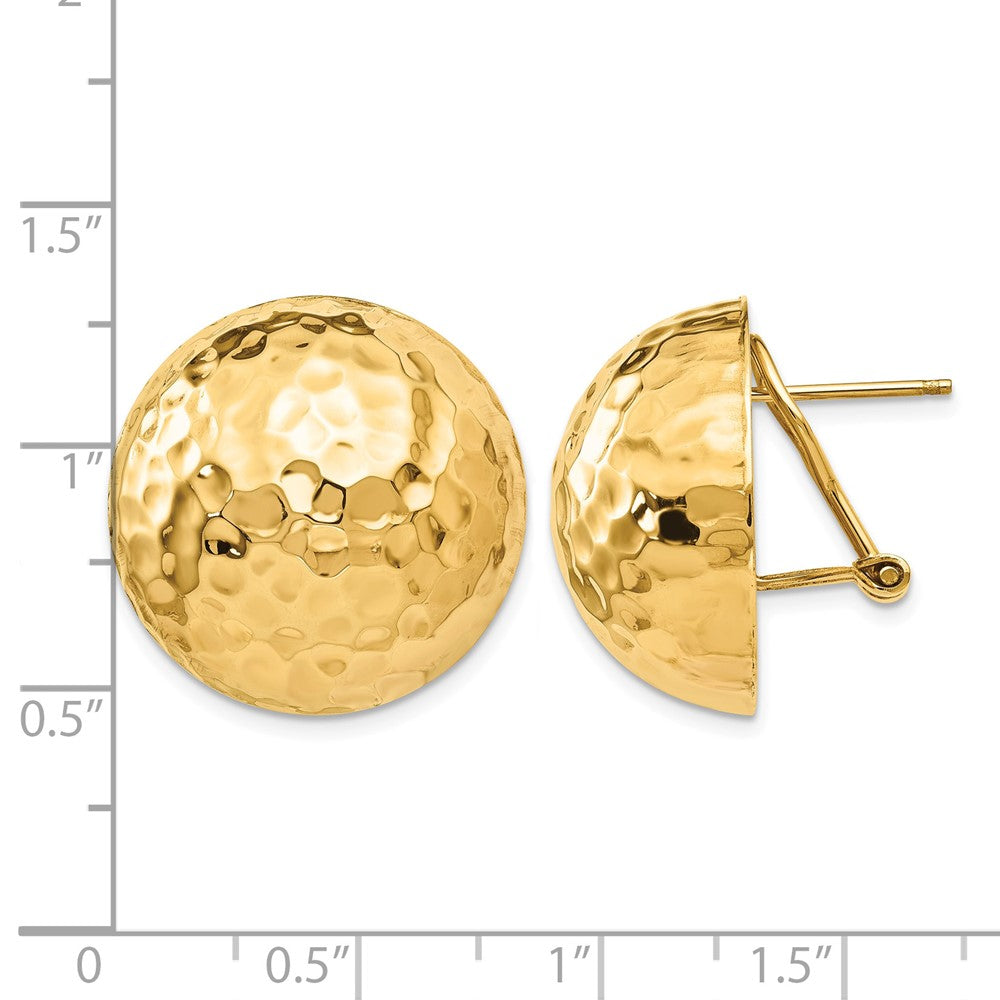 14k Hammered Omega Back Post Earrings