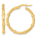 14K Polished and Fancy Hoop Earrings