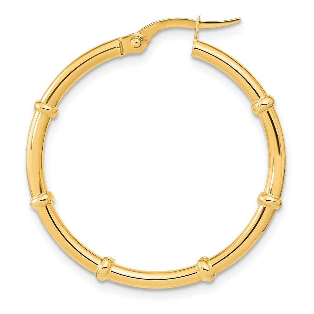 Single 14K Polished and Fancy Hoop Earring