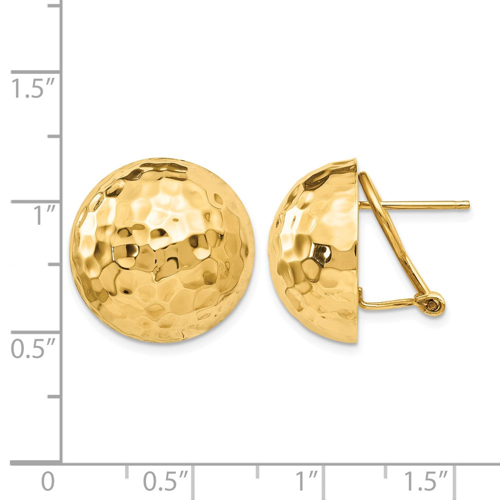 14k Hammered Omega Back Post Earrings