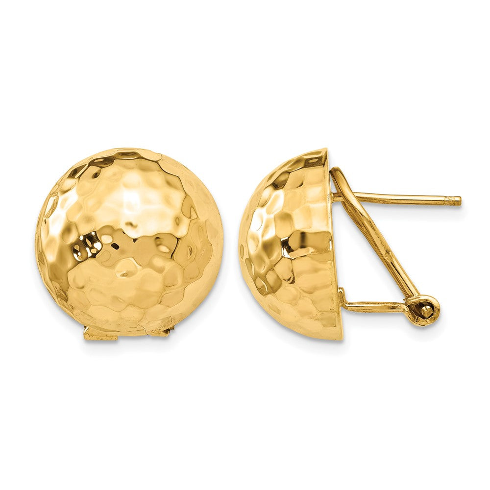 14k Hammered Omega Back Post Earrings