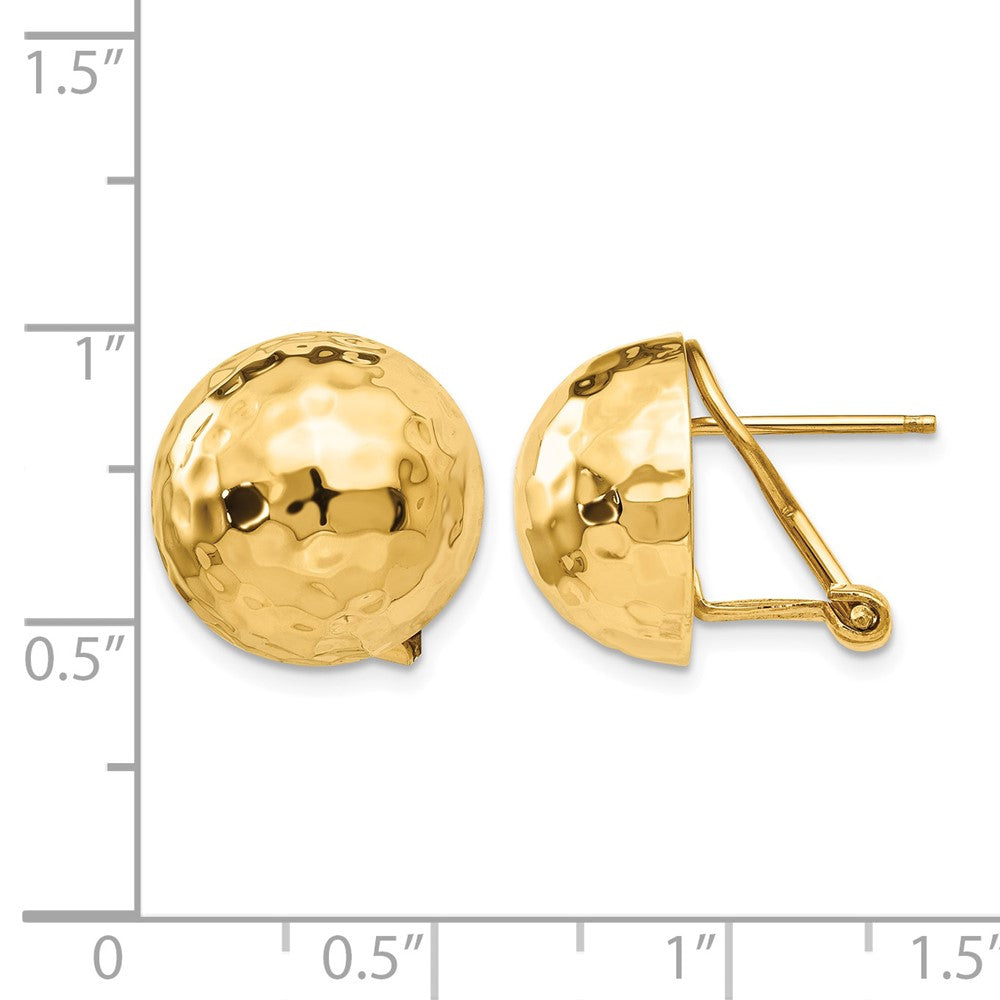 14k Hammered Omega Back Post Earrings