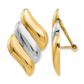 14k & Rhodium Non-pierced Omega Back Earrings
