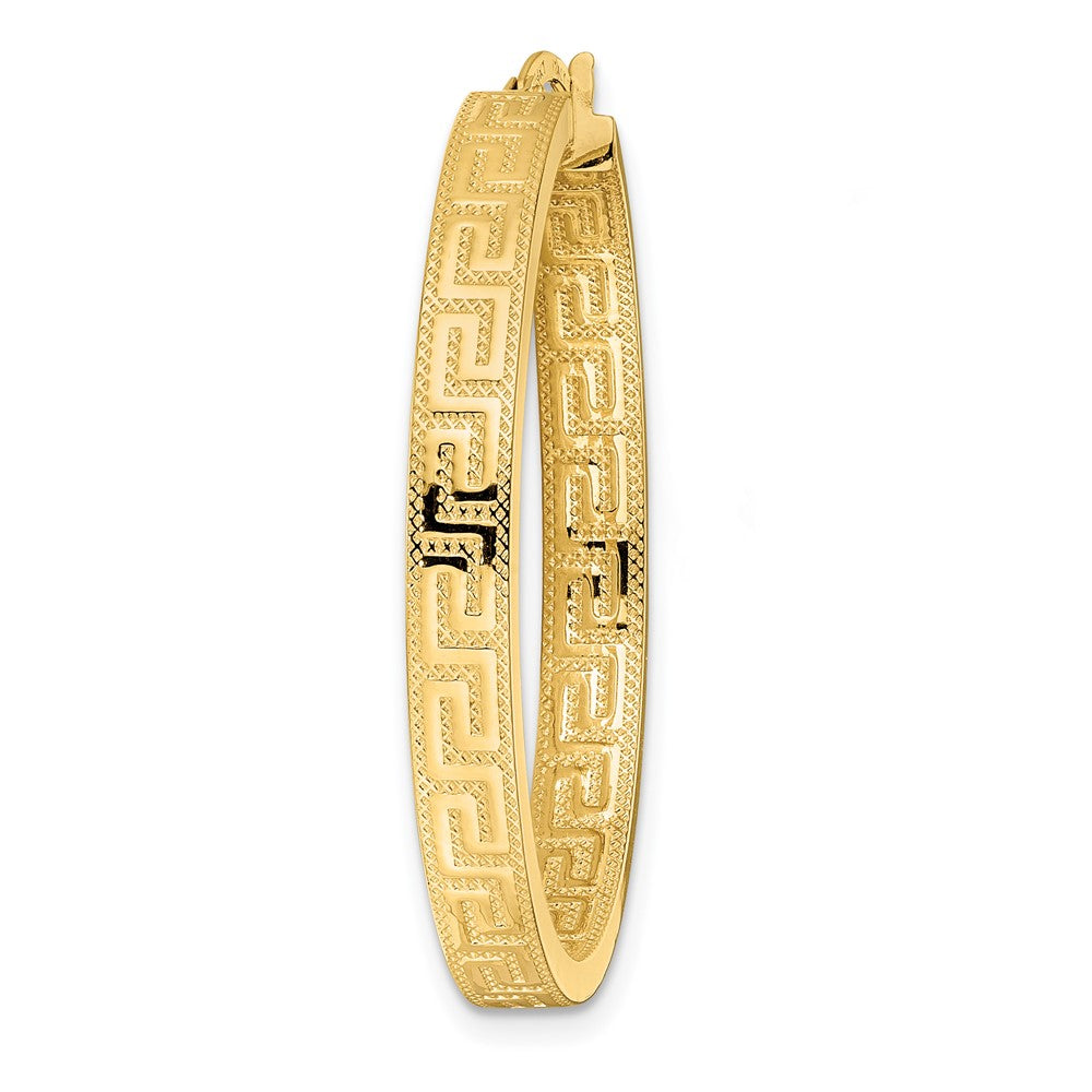 Single 14K Greek Key Hoop Earring