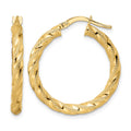 14K Polished Twisted Hoop Earrings