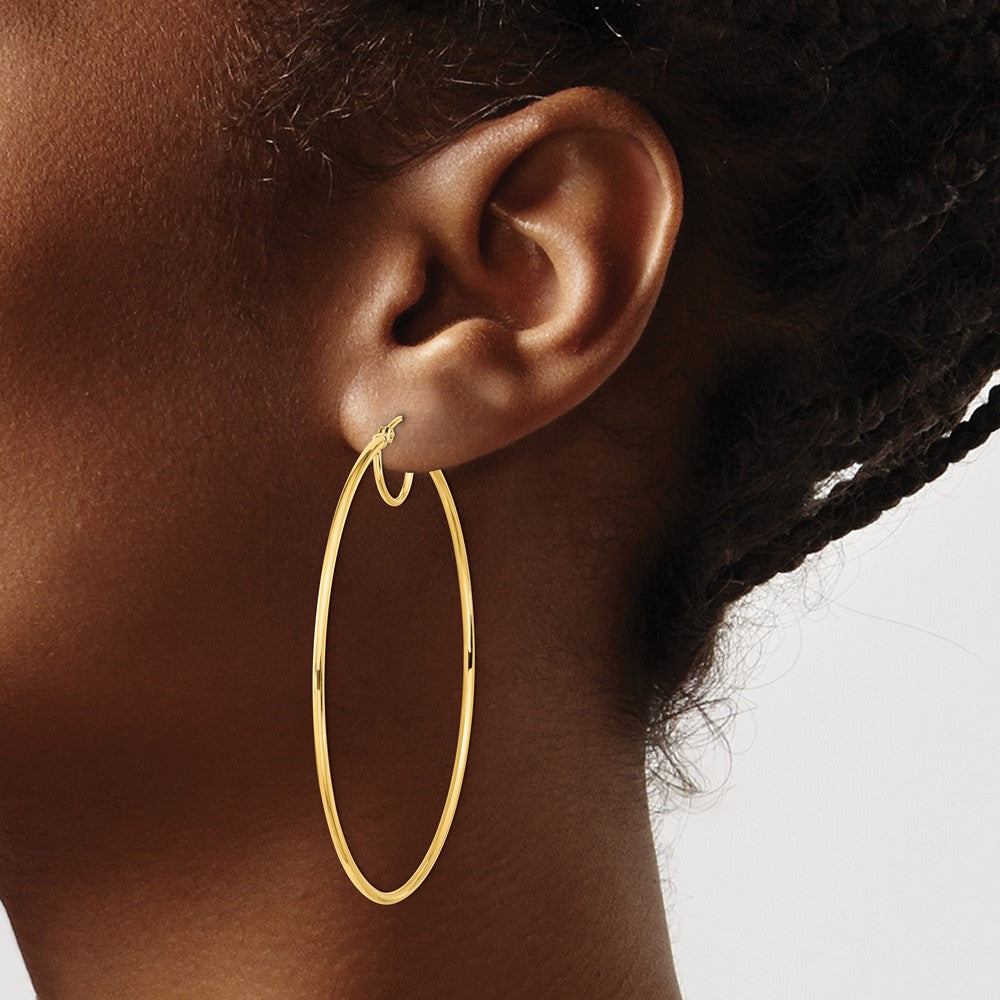 14k Polished Fancy Hoop Earrings