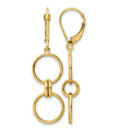 14k Circle Dangle Leverback Earrings
