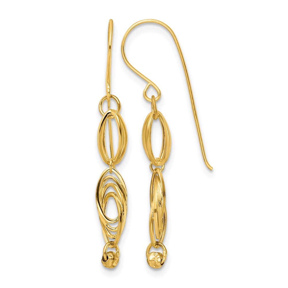 14K Oval Link Dangle Earrings