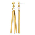 14K Polished 3 Bar Post Dangle Earrings