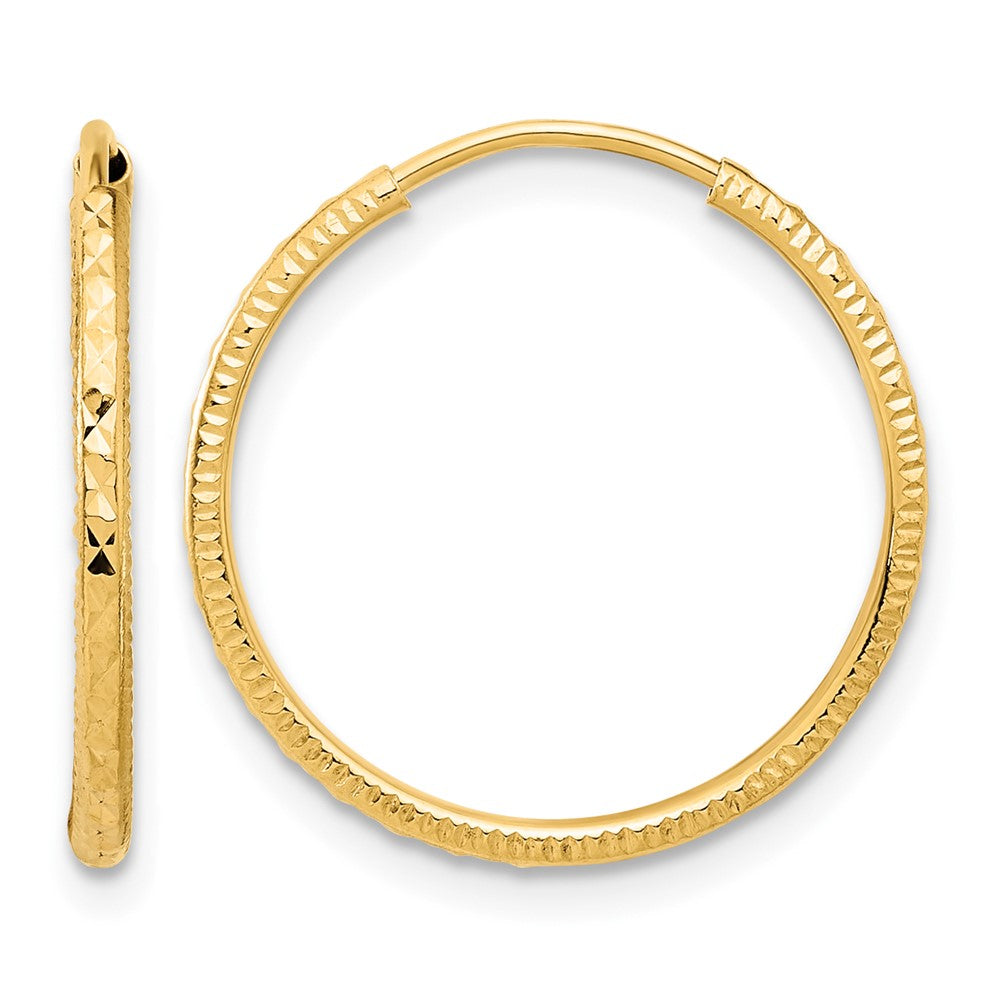 14k D/C 1.50mm Endless Hoop Earrings