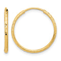 14k D/C 1.50mm Endless Hoop Earrings