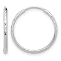 14k White Gold D/C 1.50mm Endless Hoop Earrings