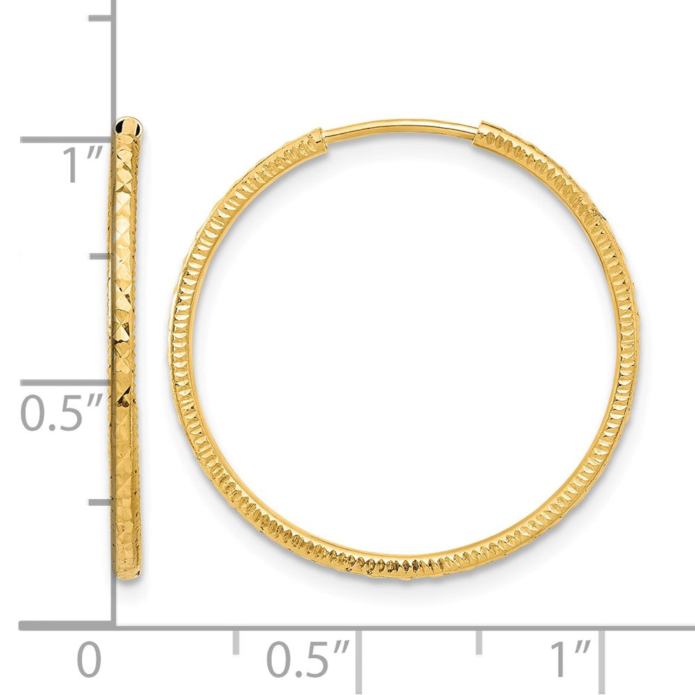 14k D/C 1.50mm Endless Hoop Earrings