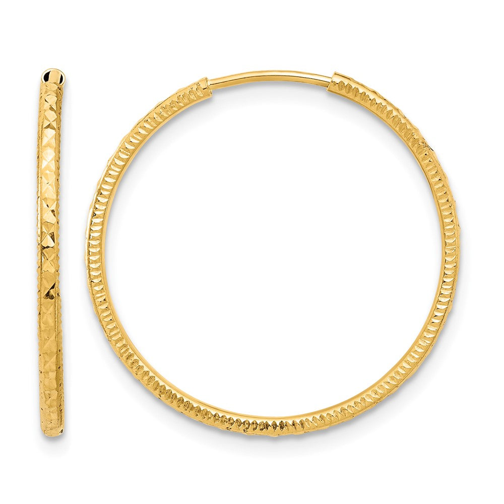 14k D/C 1.50mm Endless Hoop Earrings