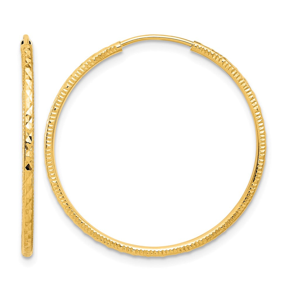 14k D/C 1.50mm Endless Hoop Earrings