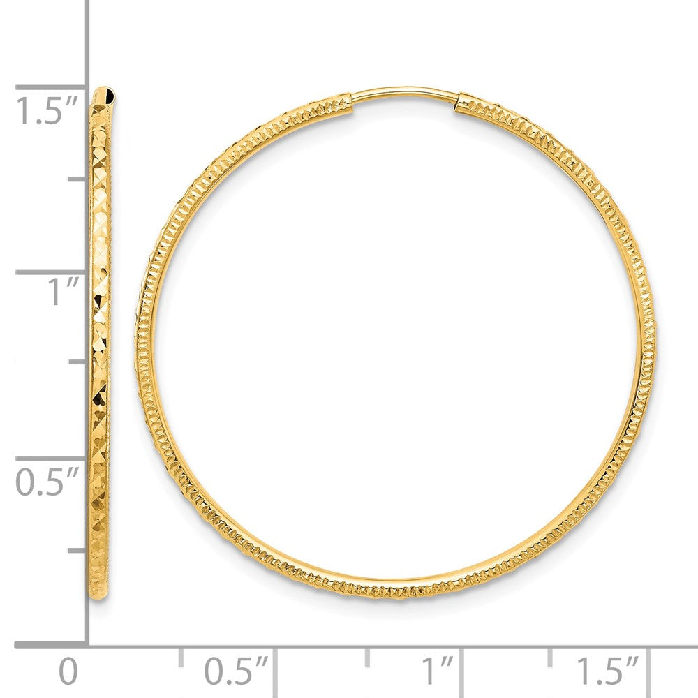 14k D/C 1.50mm Endless Hoop Earrings