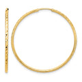 14k D/C 1.50mm Endless Hoop Earrings