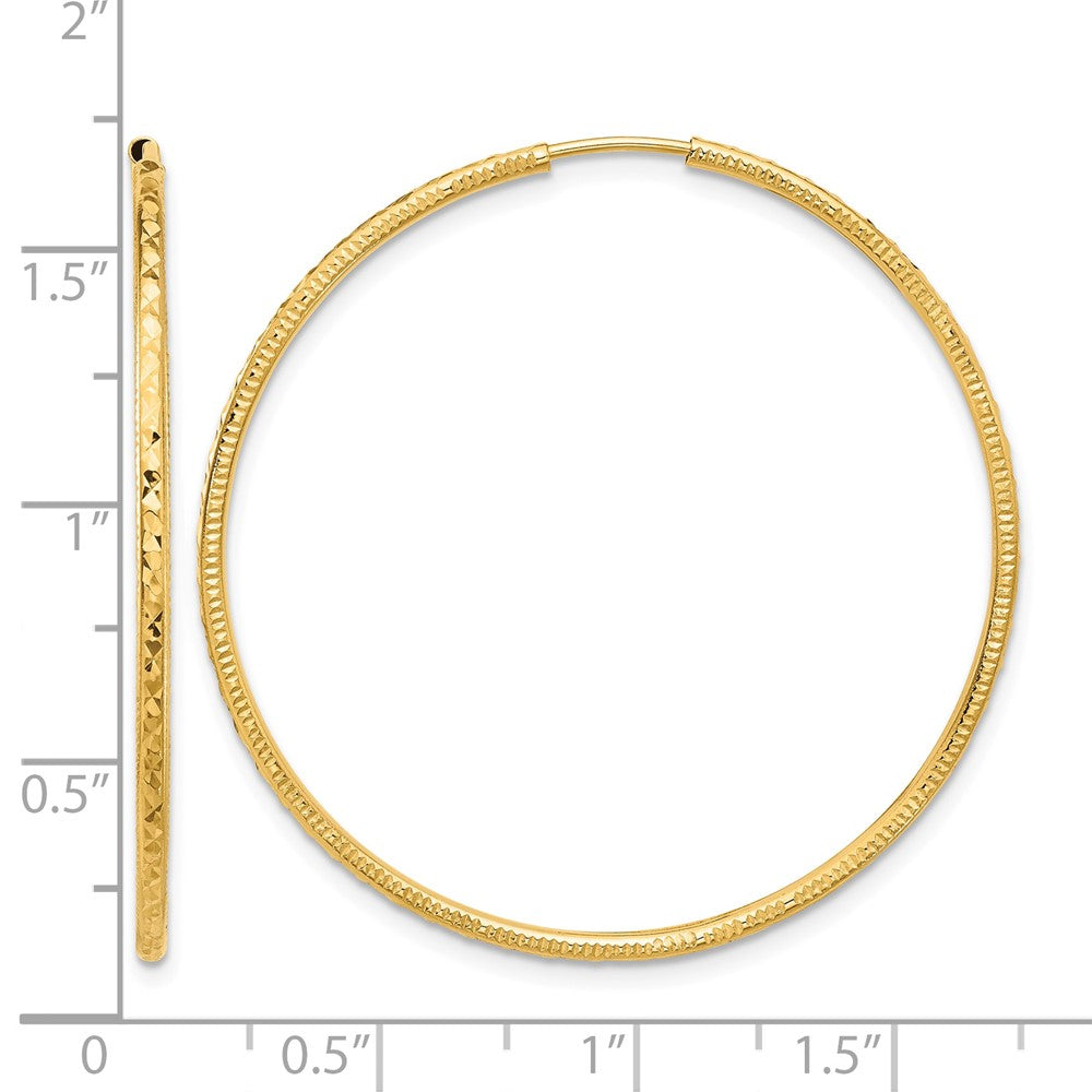 14k D/C 1.50mm Endless Hoop Earrings