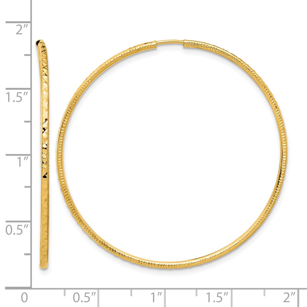 14k D/C 1.50mm Endless Hoop Earrings