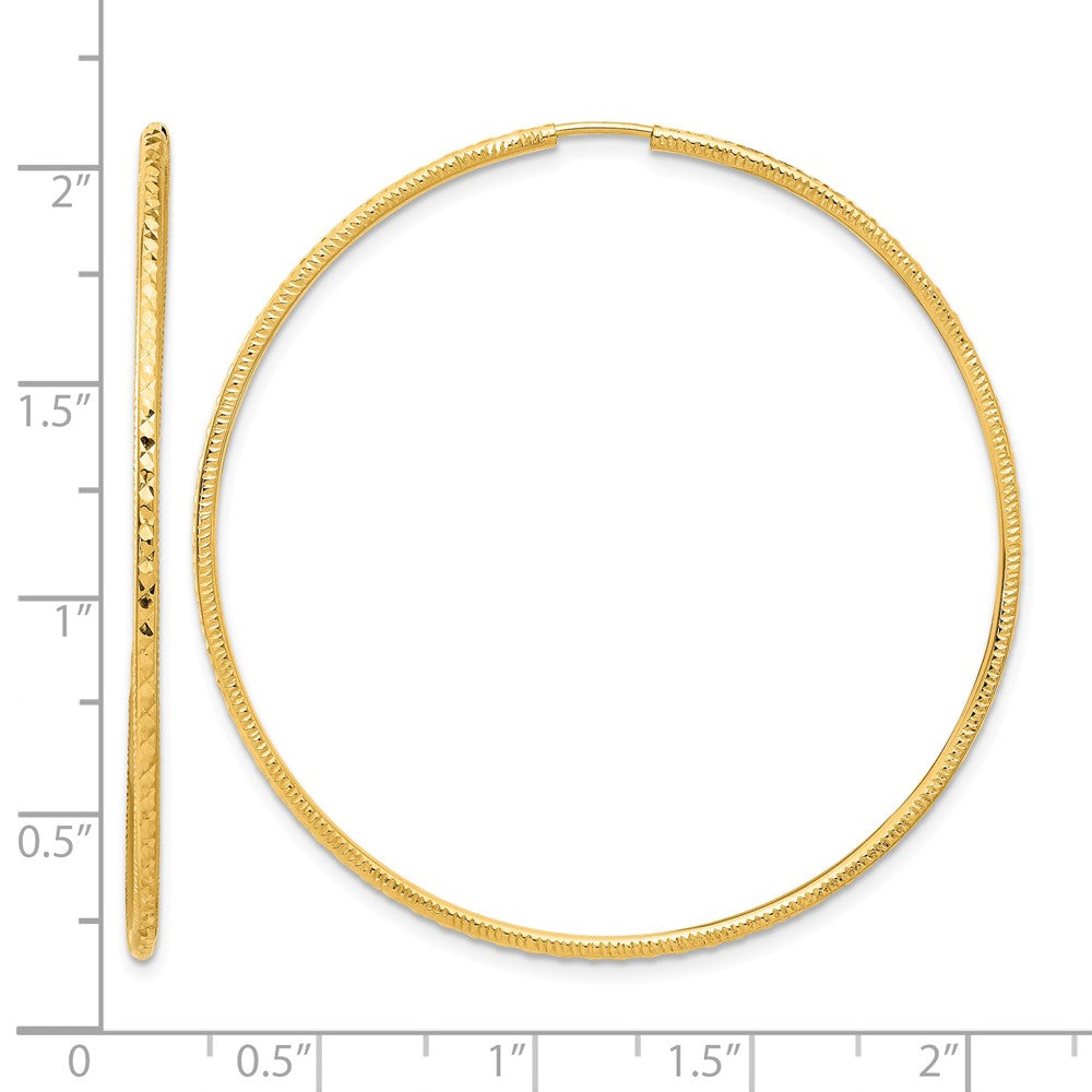 14k D/C 1.50mm Endless Hoop Earrings