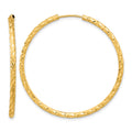14k Polished and Satin D/C 2.00mm Endless Hoop Earrings