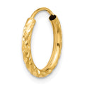 Single 14k Polished and Satin D/C 2.00mm Endless Hoop Earring