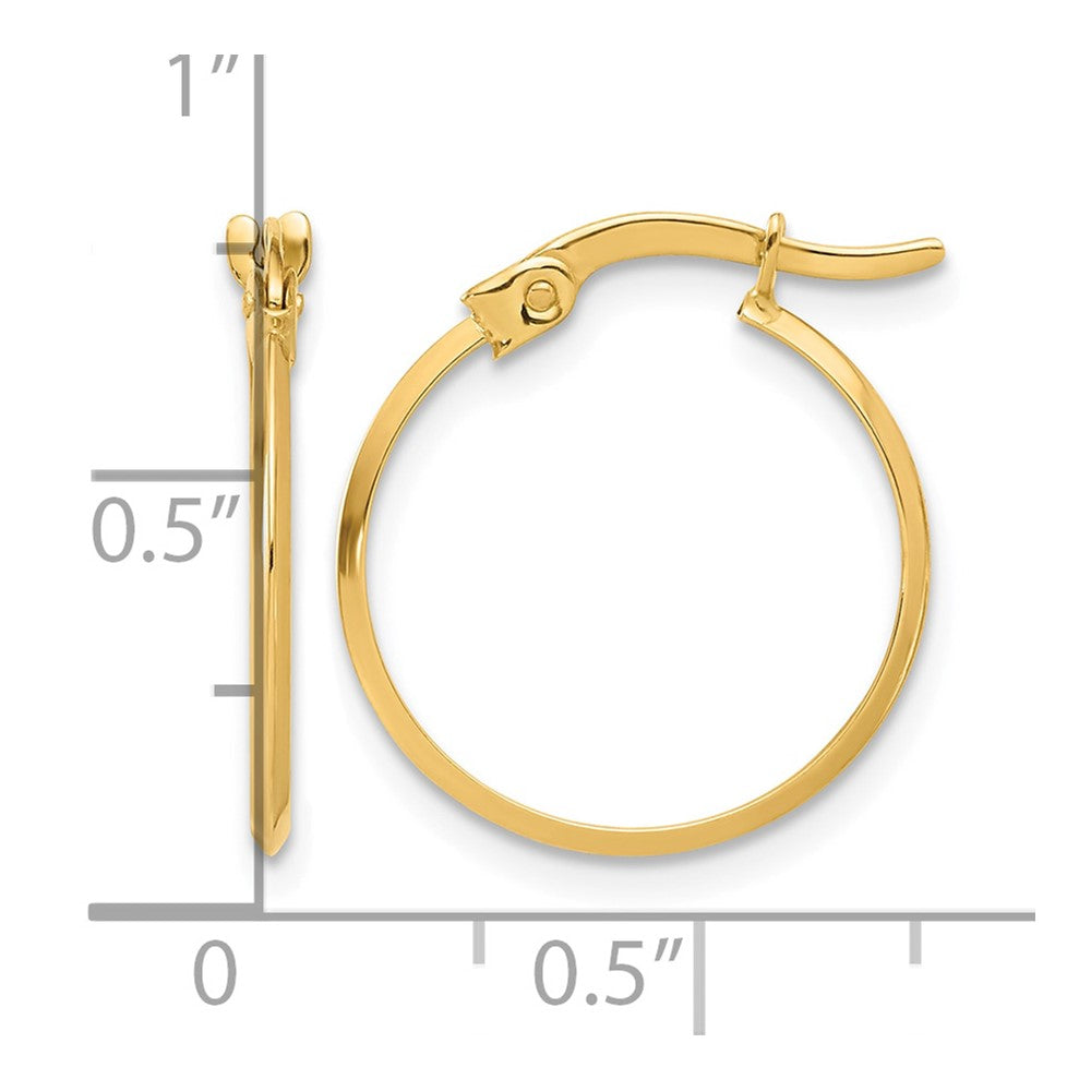 14K Polished Knife Edge Hoop Earrings