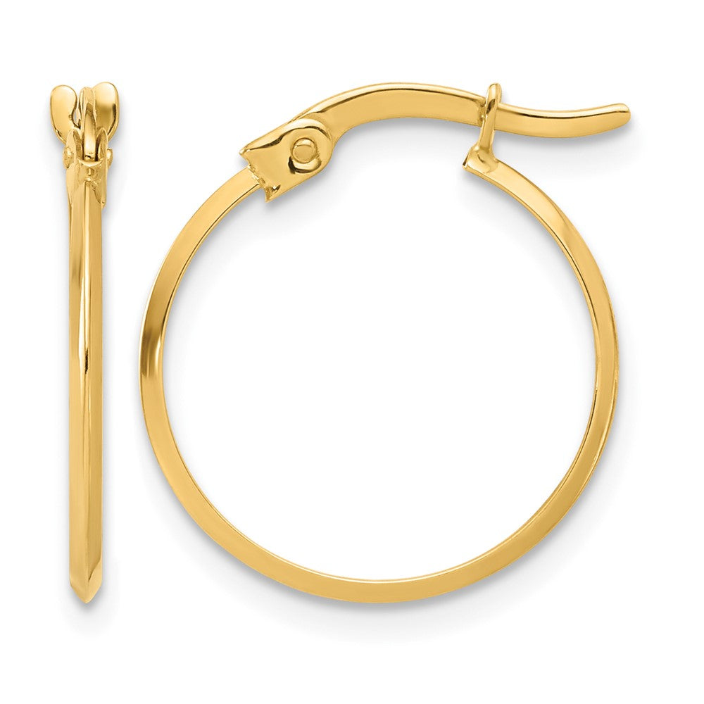 14K Polished Knife Edge Hoop Earrings