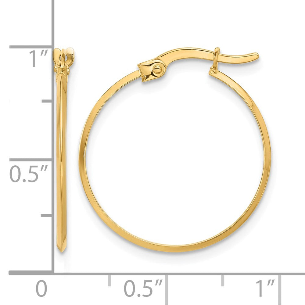 14K Polished Knife Edge Hoop Earrings